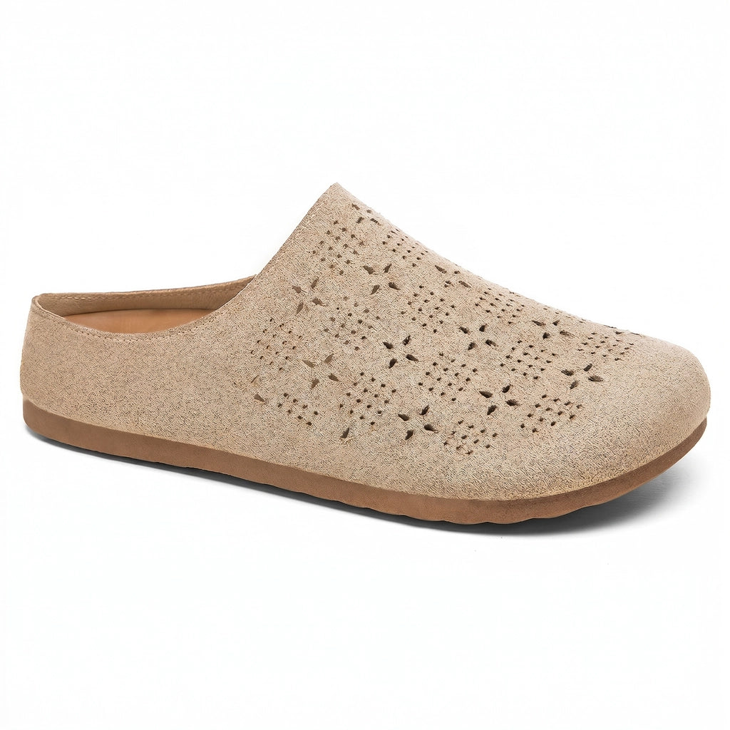 Khaki Estella Cut-Out Flat Mules 2