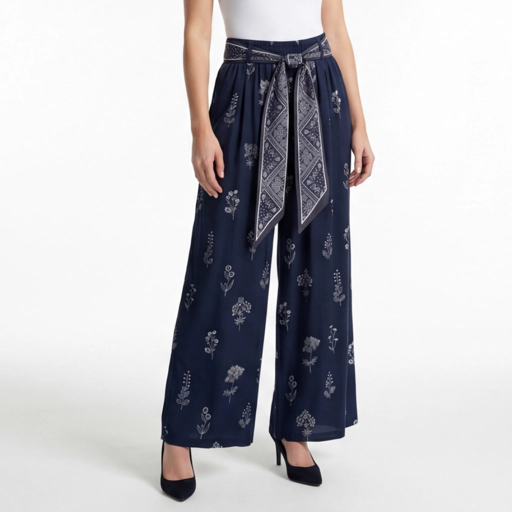 Prescott Printed Wide-Leg Trousers