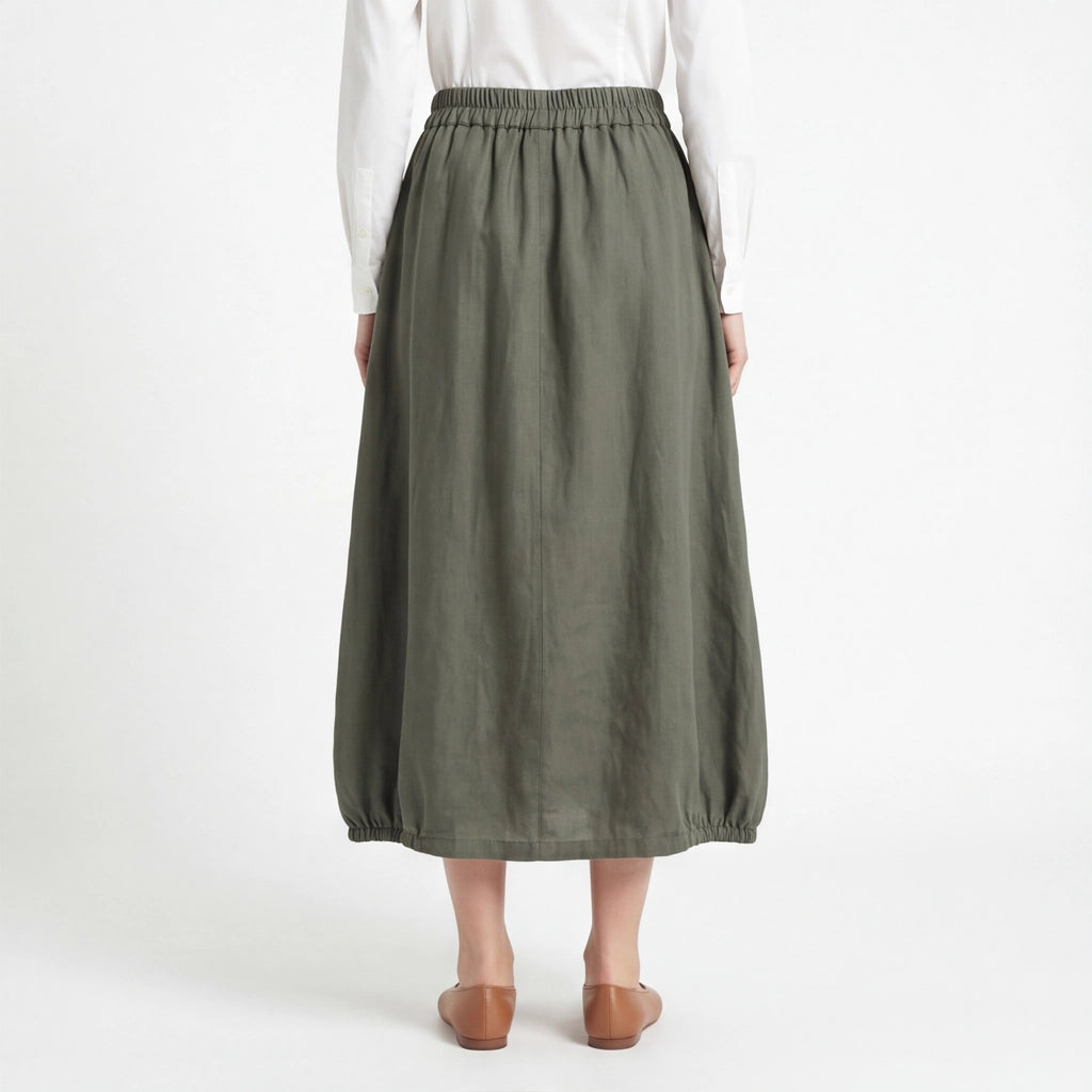 Green Griffith Cotton Midi Skirt 4