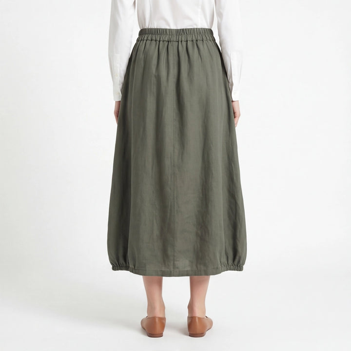 Green Griffith Cotton Midi Skirt 4