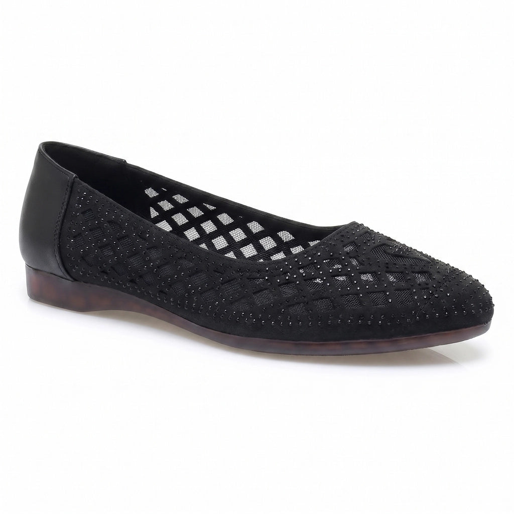 Black Marigold Rhinestone Block Heels-TEST 3