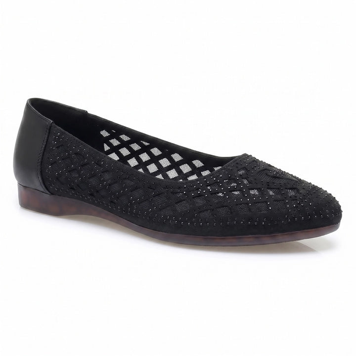 Black Marigold Rhinestone Block Heels-TEST 3