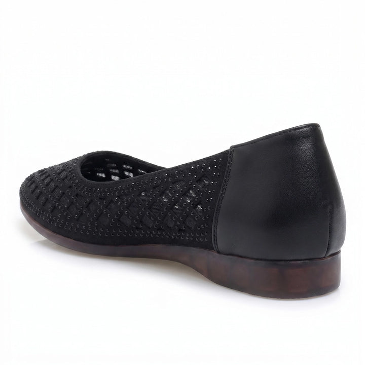 Black Marigold Rhinestone Block Heels-TEST 1