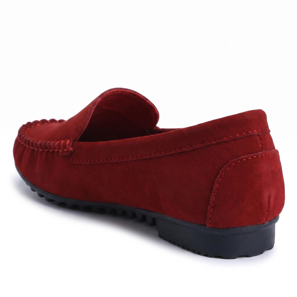 Red Thornton Suede Flat Loafers -TEST 1