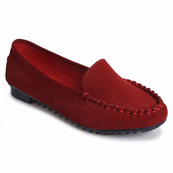 Red Thornton Suede Flat Loafers -TEST 2