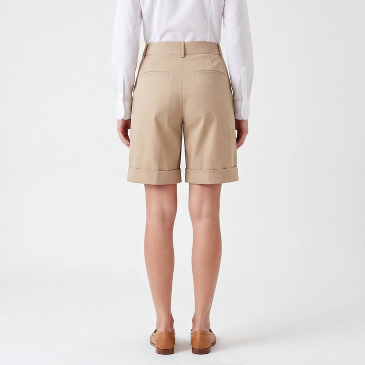 Khaki (no belt) Sable High-Waist Tailored Shorts 4