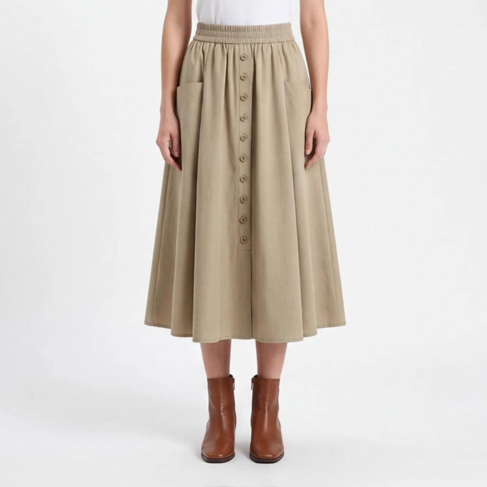 Grayson A-Line Midi Skirt