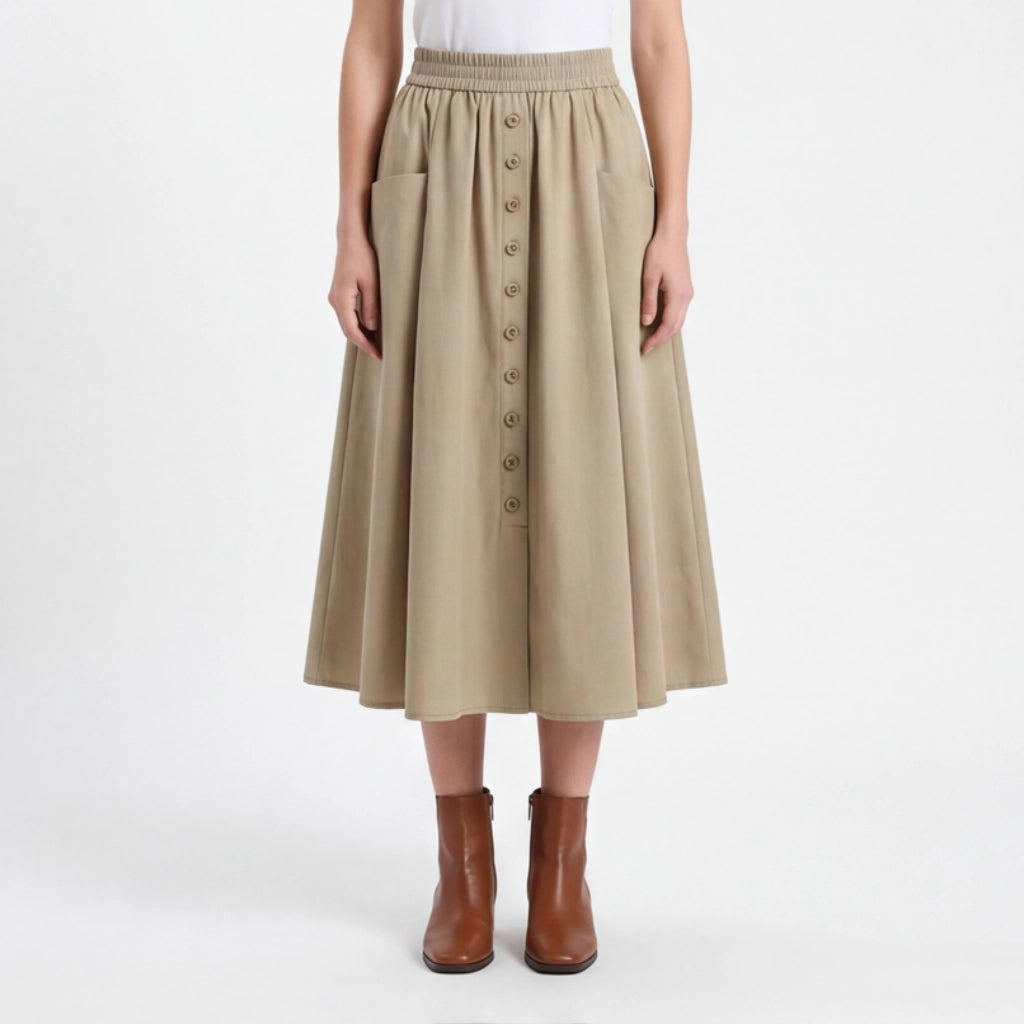 Grayson A-Line Midi Skirt