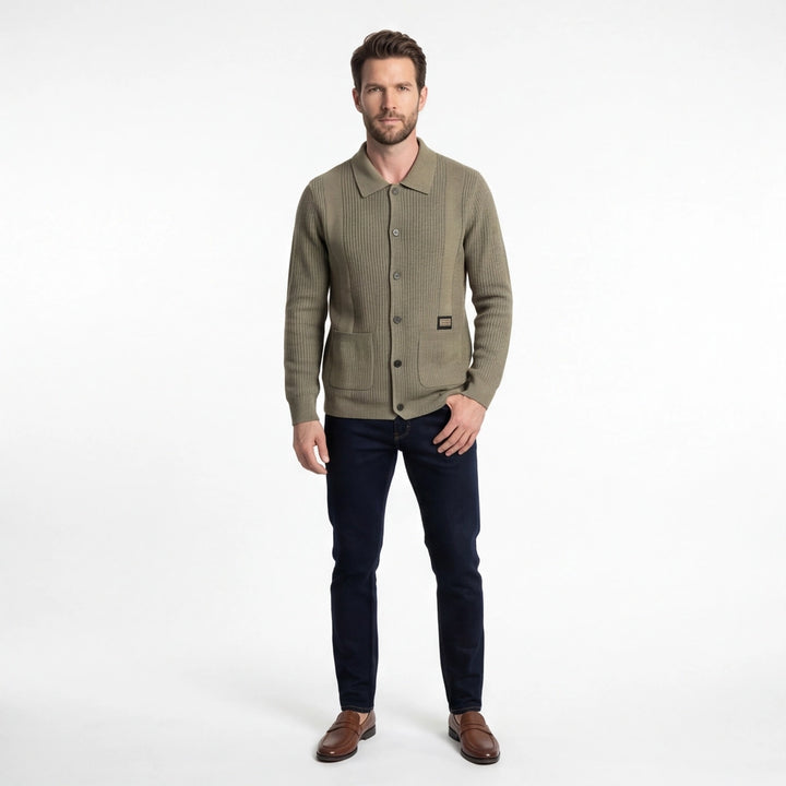 Khaki Ingrid Knit Cardigan Sweater 2