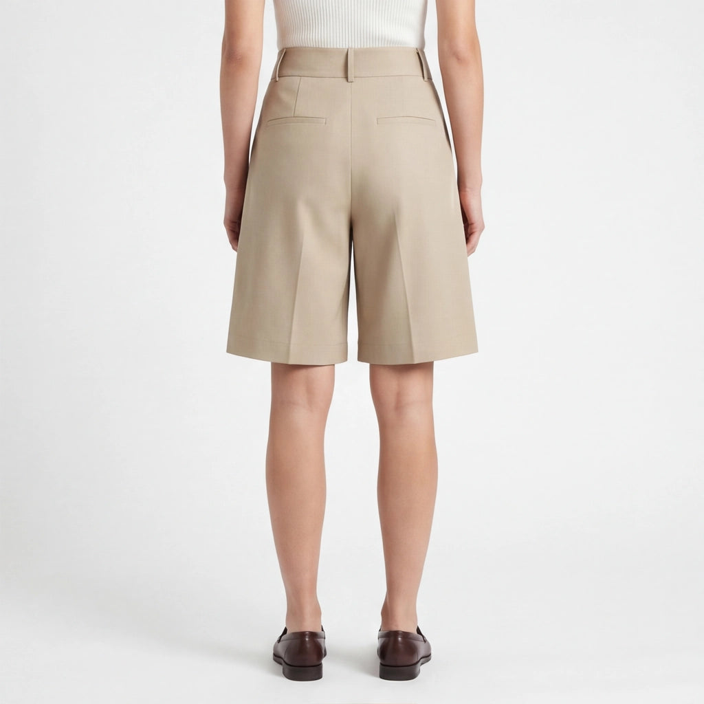 Khaki Walter Tencel Cotton Shorts 2