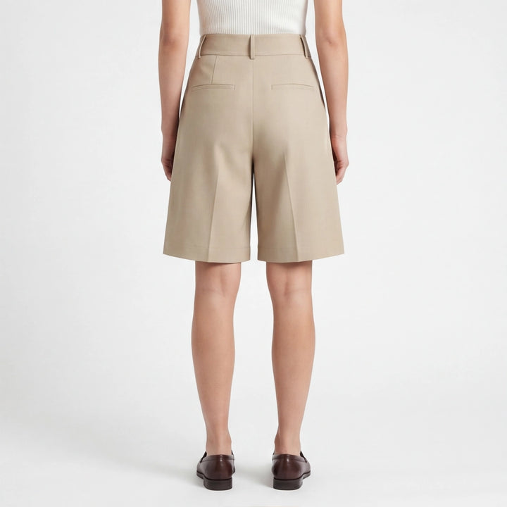 Khaki Walter Tencel Cotton Shorts 2