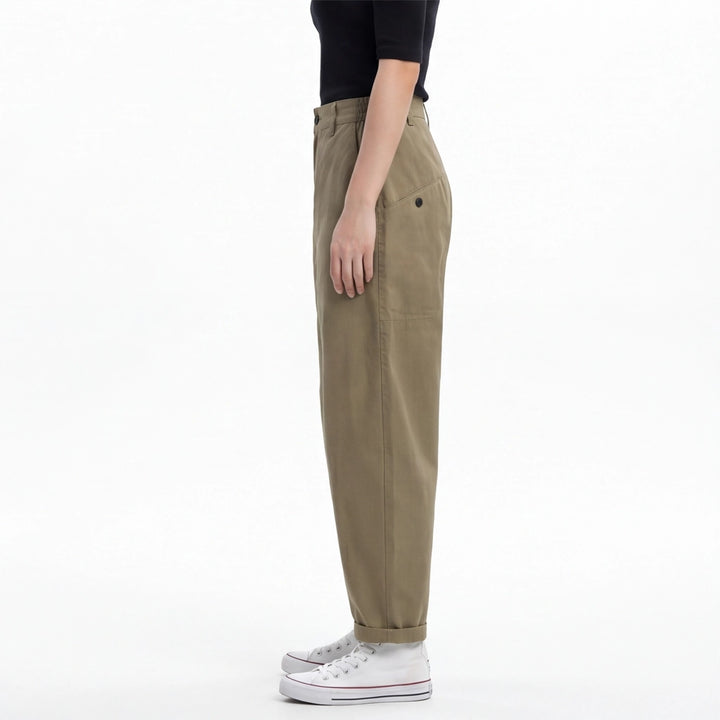 Khaki Green Arlen High-Waist Trousers 5