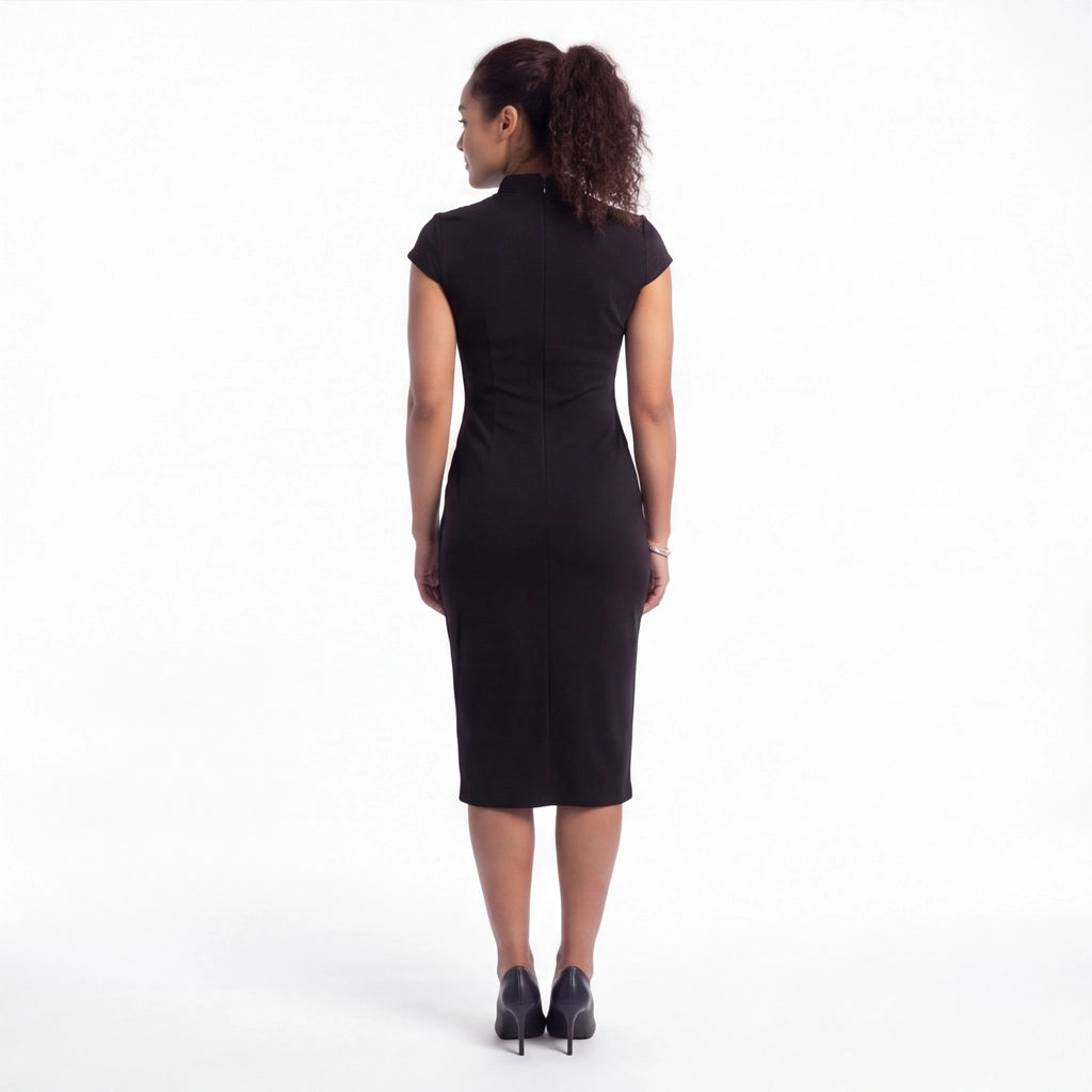 Black Seraphina Slit Qipao Dress 4