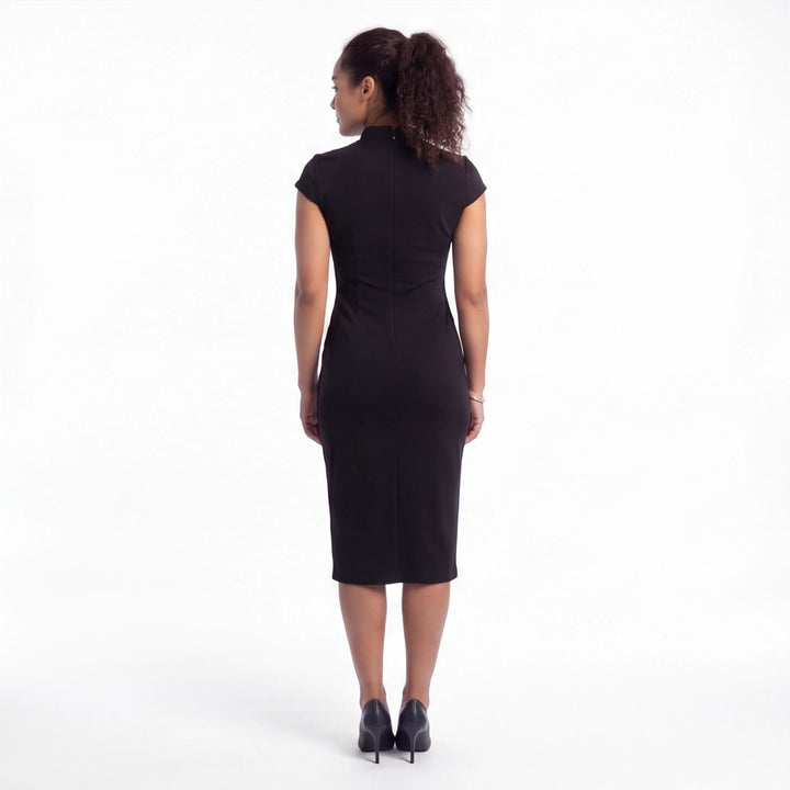 Black Seraphina Slit Qipao Dress 4