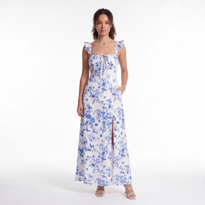 Blue Elara Floral Maxi Dress 2