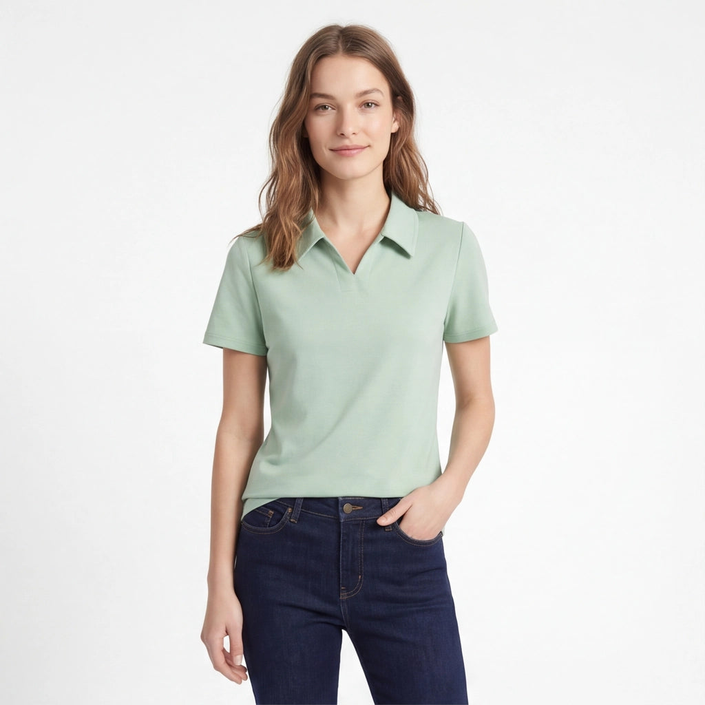 Light Green Bethany Polo Collar Shirt 1