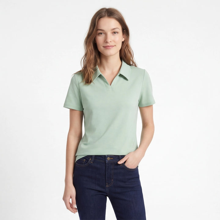 Light Green Bethany Polo Collar Shirt 1