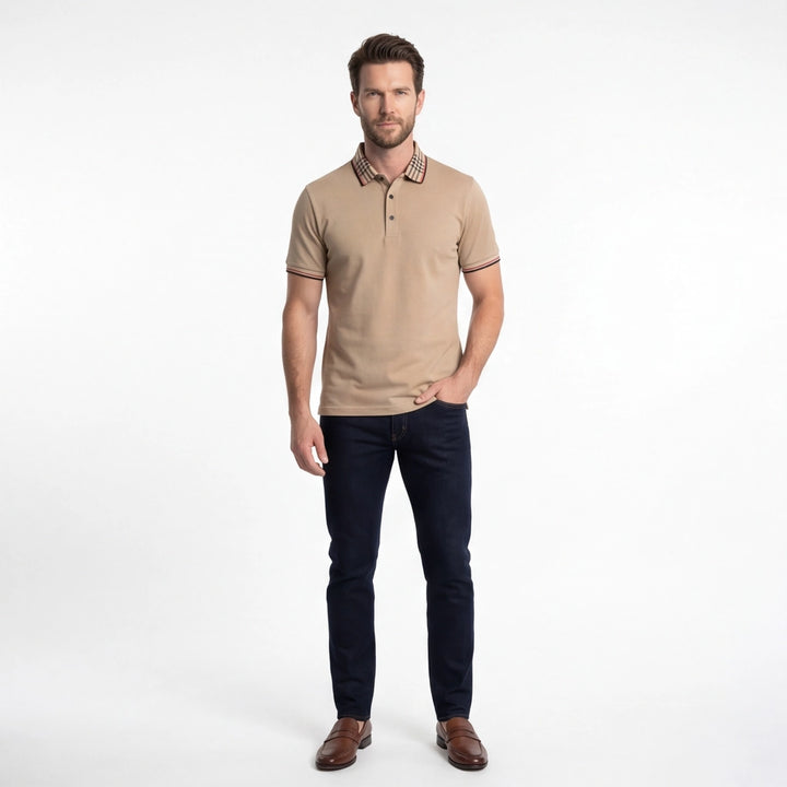 Khaki Tolliver Solid Knit Polo Shirt 6