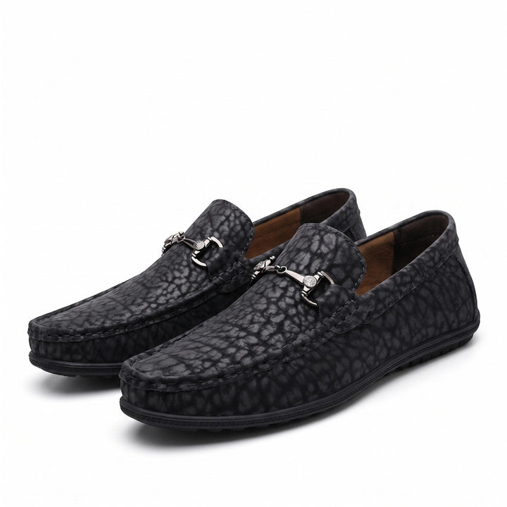 Black Maxim Leather Slip-On Loafers 1