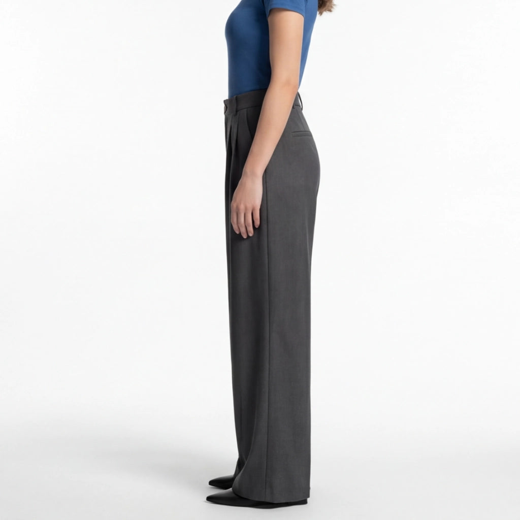 Avery Textured Wide-Leg Trousers