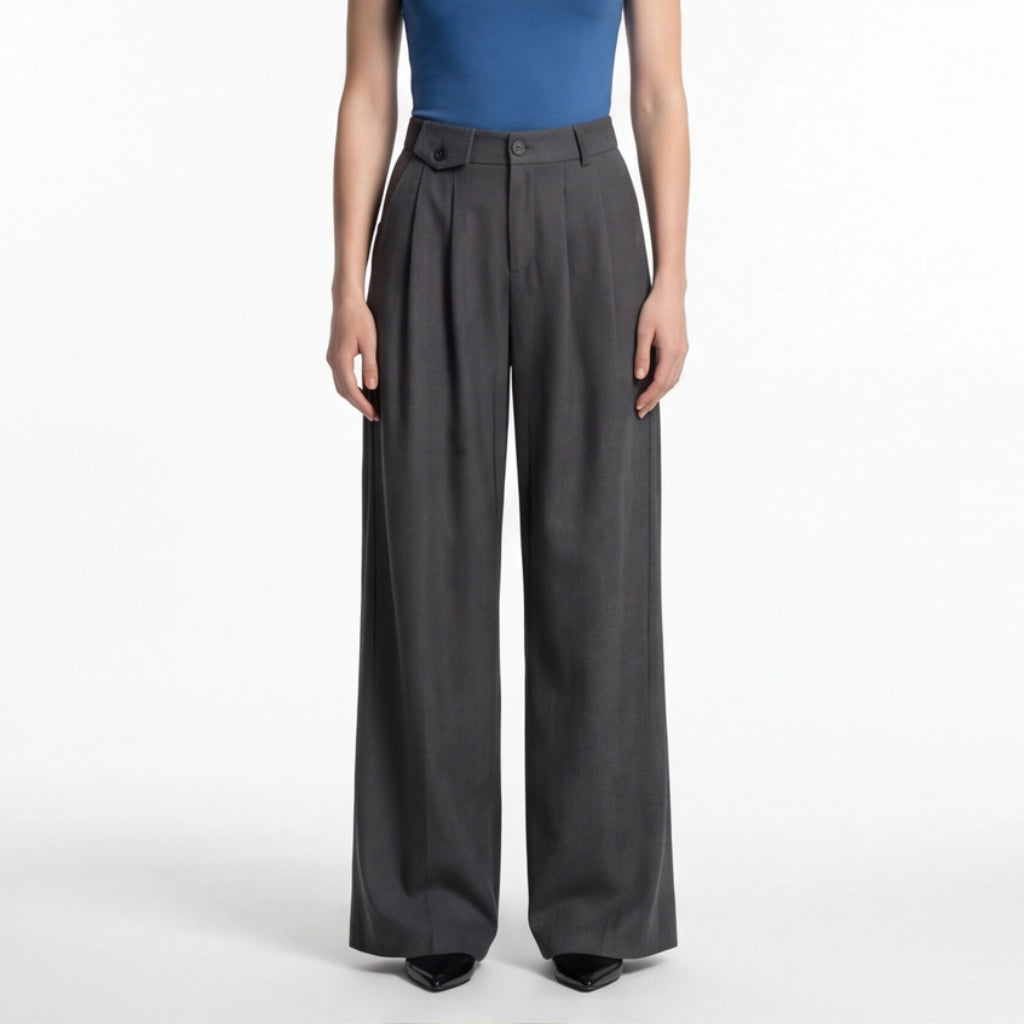 Zoe Textured Wide-Leg Trousers 2