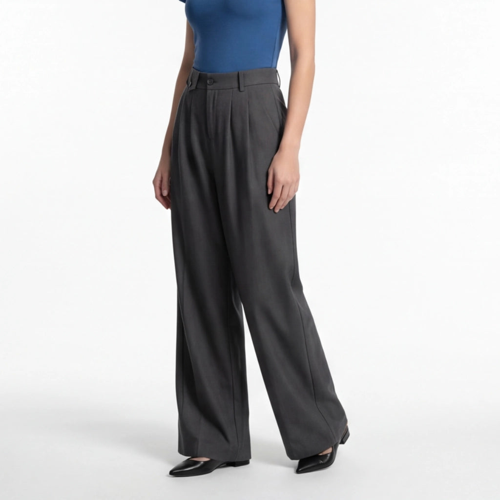 Avery Textured Wide-Leg Trousers