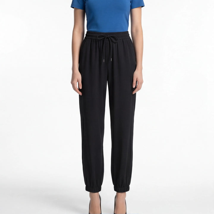 Black Cuffed Hem Aria Cool-Touch Wide Trousers 2