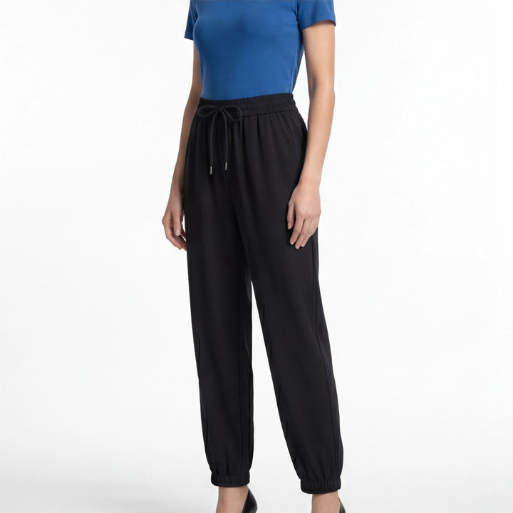 Black Cuffed Hem Aria Cool-Touch Wide Trousers 3