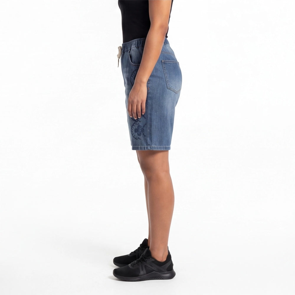 Blue Forbes Embroidered Denim Shorts 3