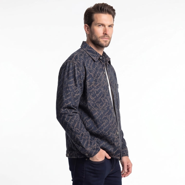 Paxton Jacquard Cotton Denim Shirt