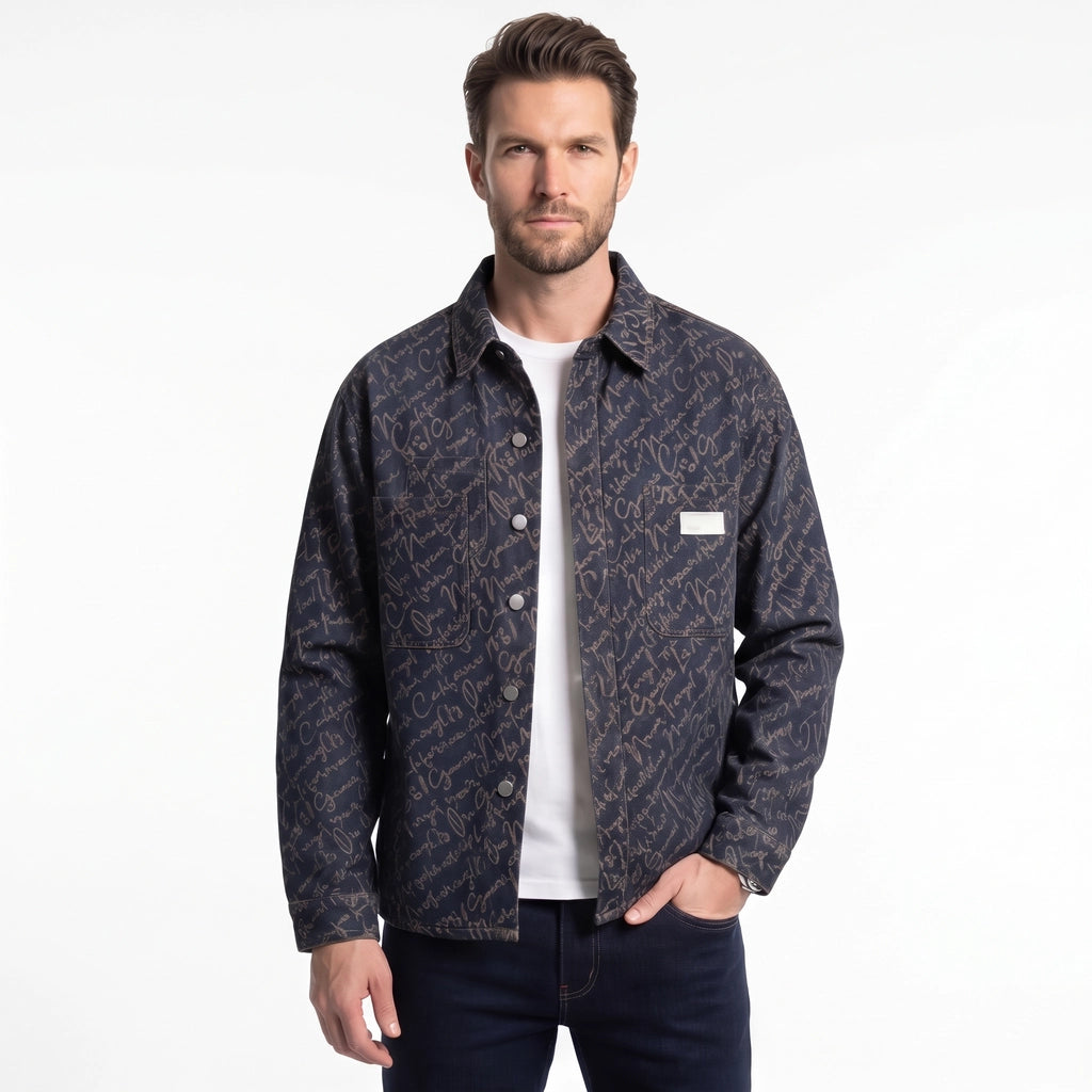 Paxton Jacquard Cotton Denim Shirt