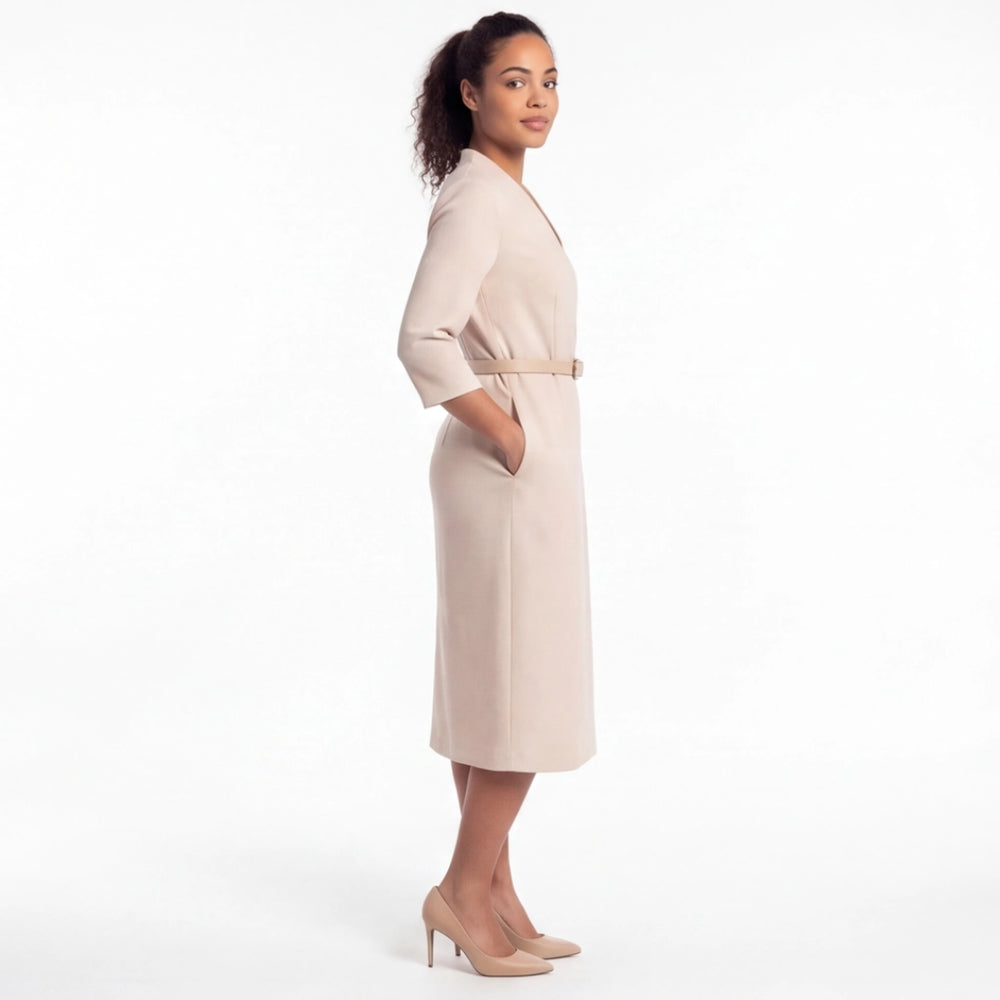 Olive V-Neck Blazer Dress