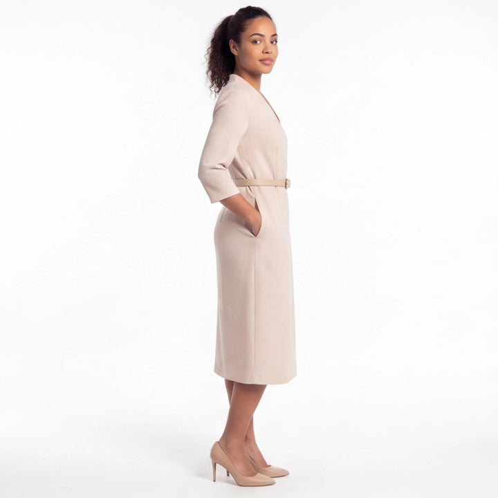 Olive V-Neck Blazer Dress