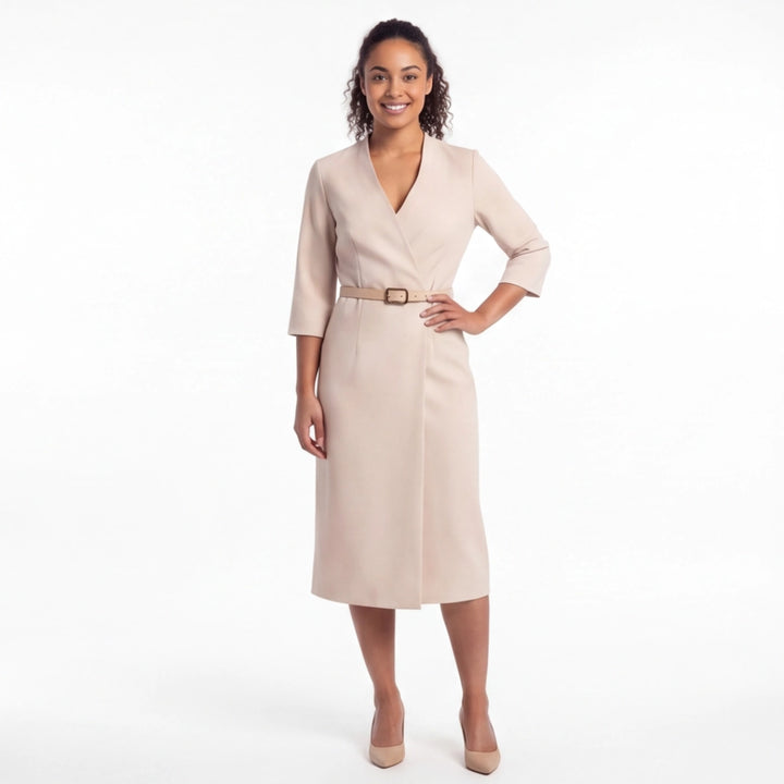 Olive V-Neck Blazer Dress