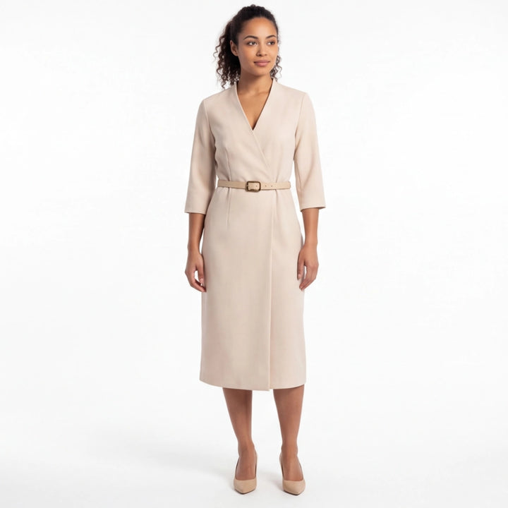 Olive V-Neck Blazer Dress