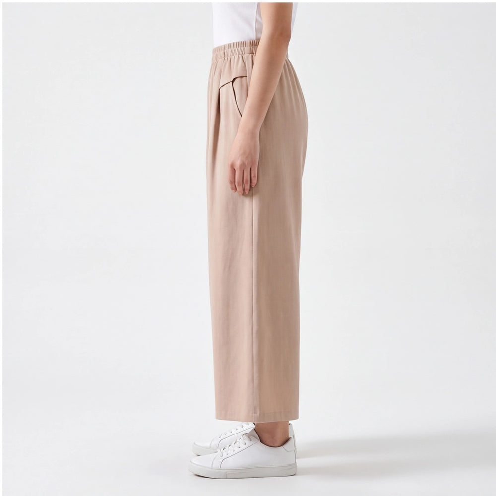 Khaki Lewis Satin Wide-Leg Culottes 3