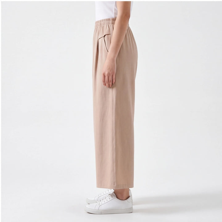 Khaki Lewis Satin Wide-Leg Culottes 3