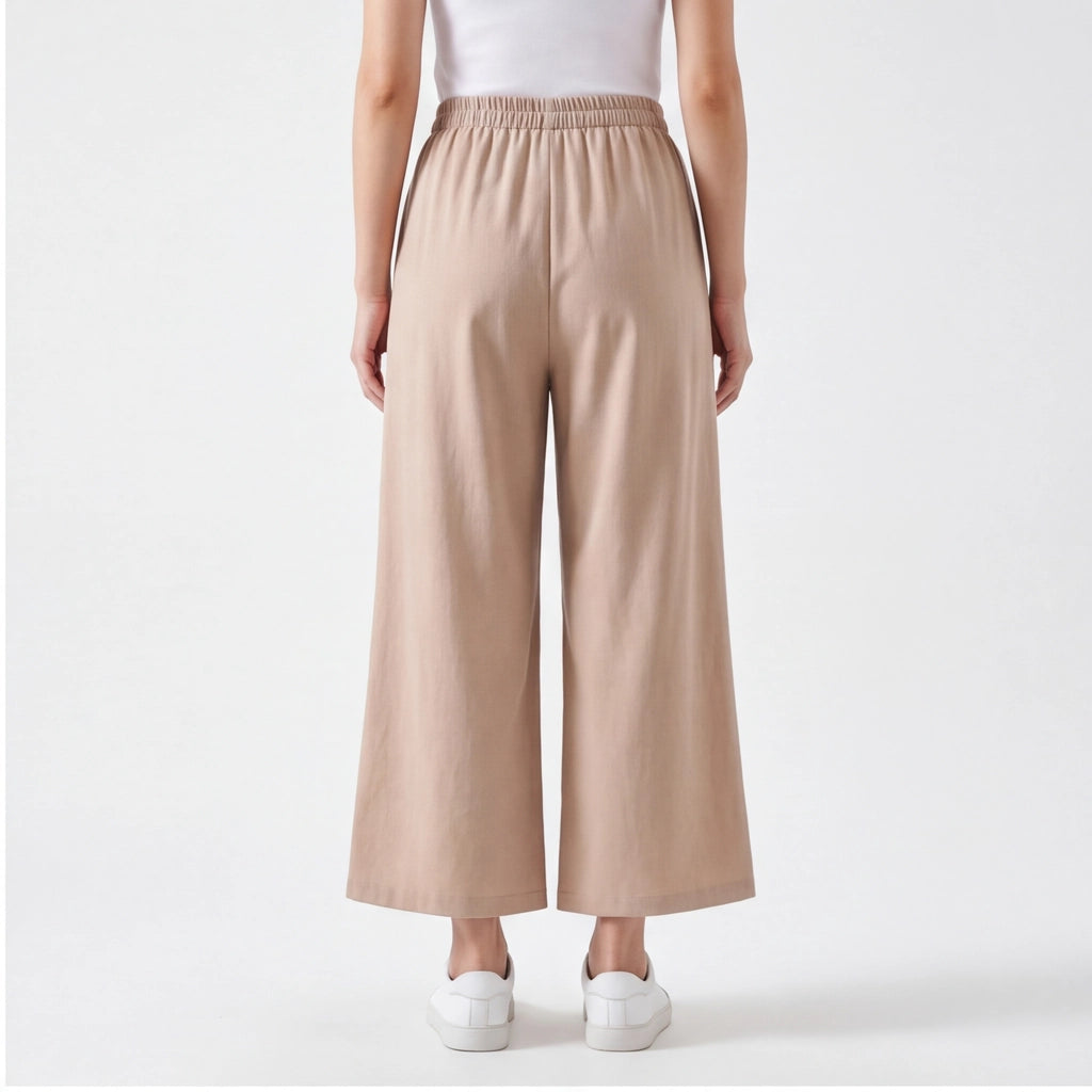 Khaki Lewis Satin Wide-Leg Culottes 2