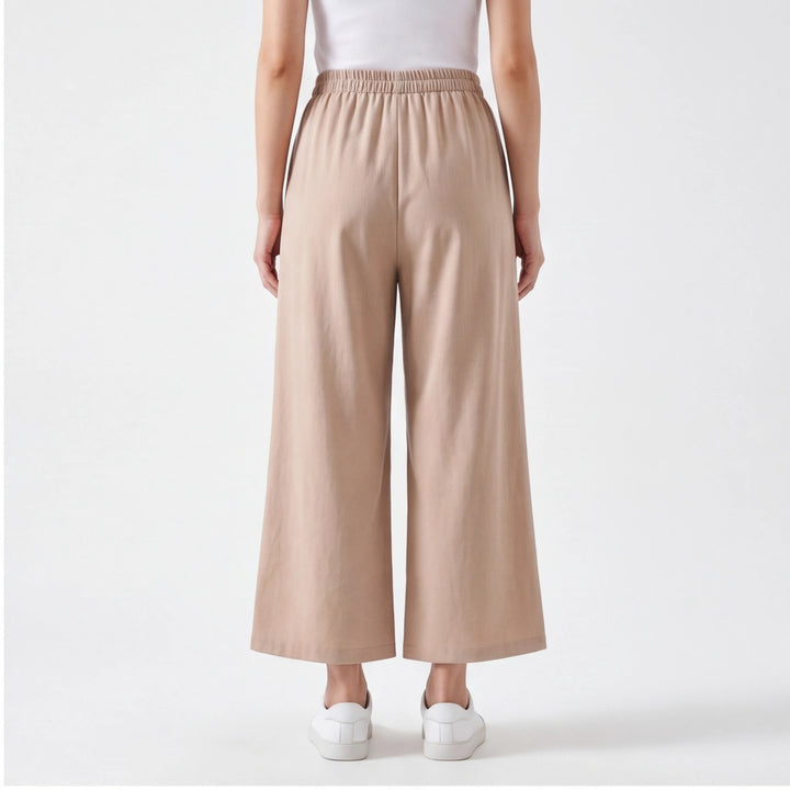 Khaki Lewis Satin Wide-Leg Culottes 2