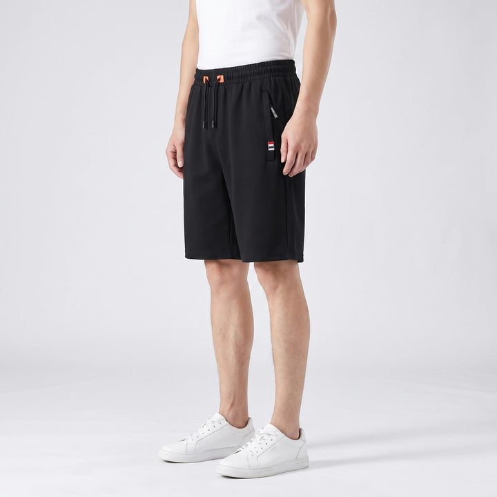 Black Newman Cotton Knit Shorts 5