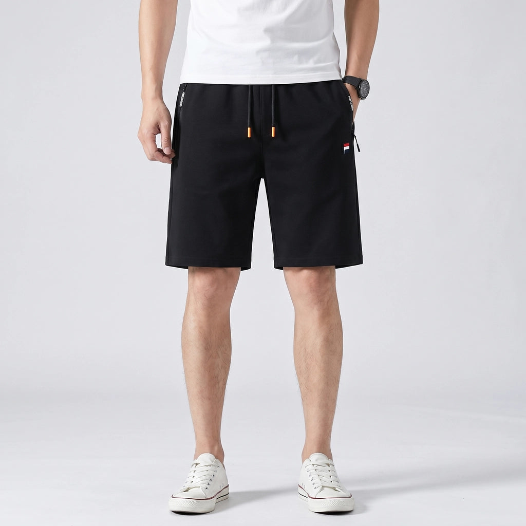 Black Newman Cotton Knit Shorts 4