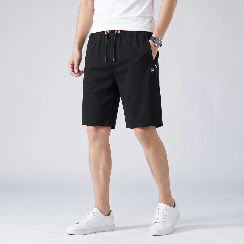 Black Newman Cotton Knit Shorts 4