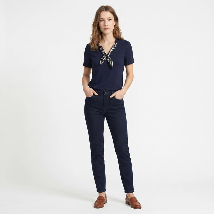 Blue Margaret Scarf Trim T-Shirt 3