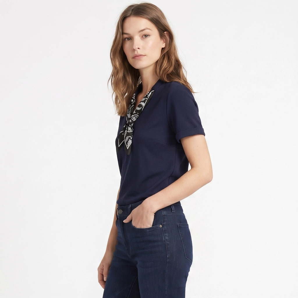 Margaret Scarf Trim T-Shirt