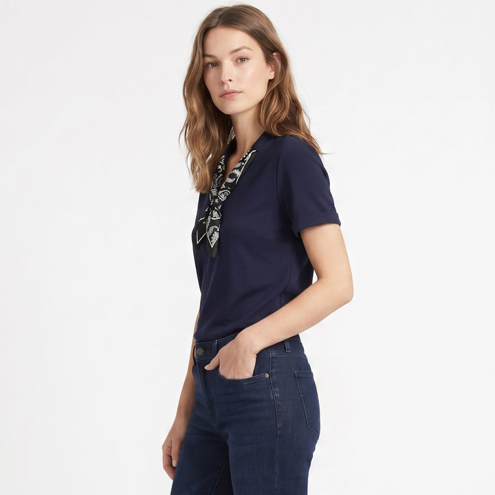 Margaret Scarf Trim T-Shirt