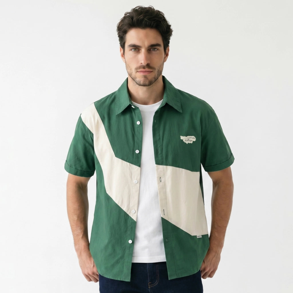 Duncan Cotton Colorblock Shirt