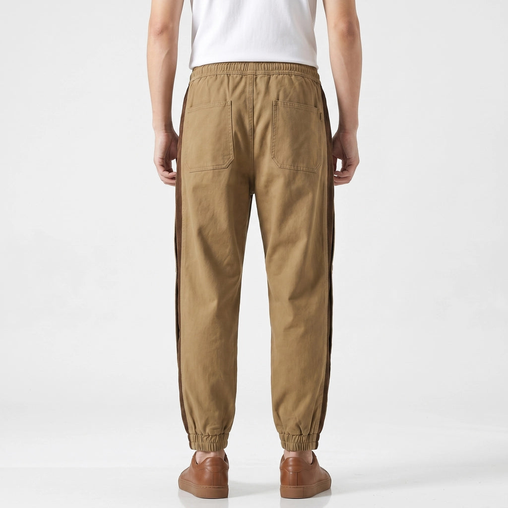 Khaki Graham Panelled Cargo Trousers 5