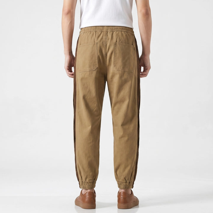 Khaki Graham Panelled Cargo Trousers 5