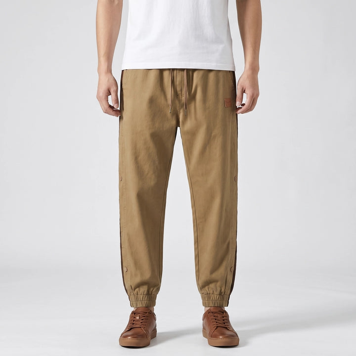 Khaki Graham Panelled Cargo Trousers 2