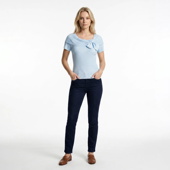 Blue Eden Knit Short-Sleeve Top 3